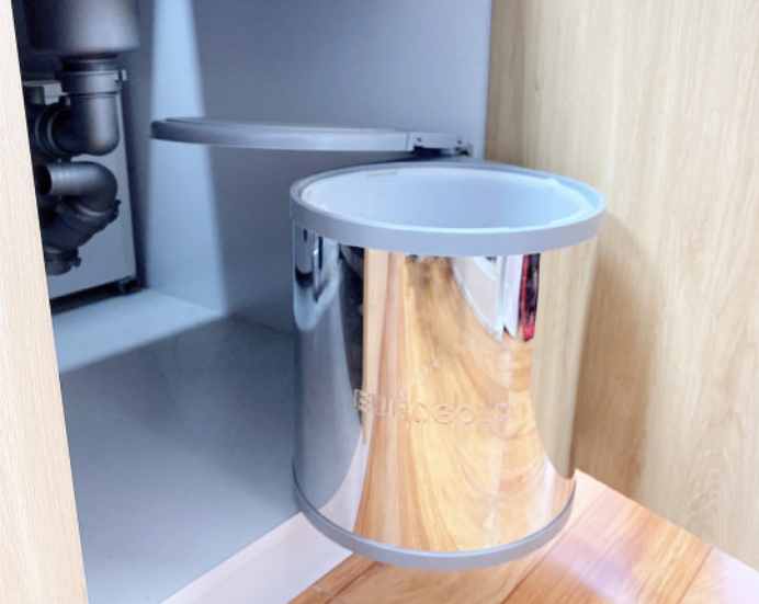 Thùng Rác Tròn - Thùng Rác Đôi Âm Tủ Giảm Chấn Eurogold
