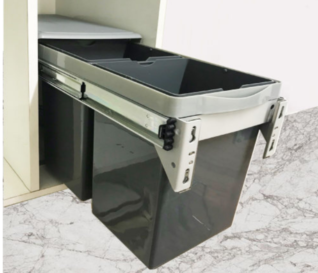 Thùng Rác Tròn - Thùng Rác Đôi Âm Tủ Giảm Chấn Eurogold