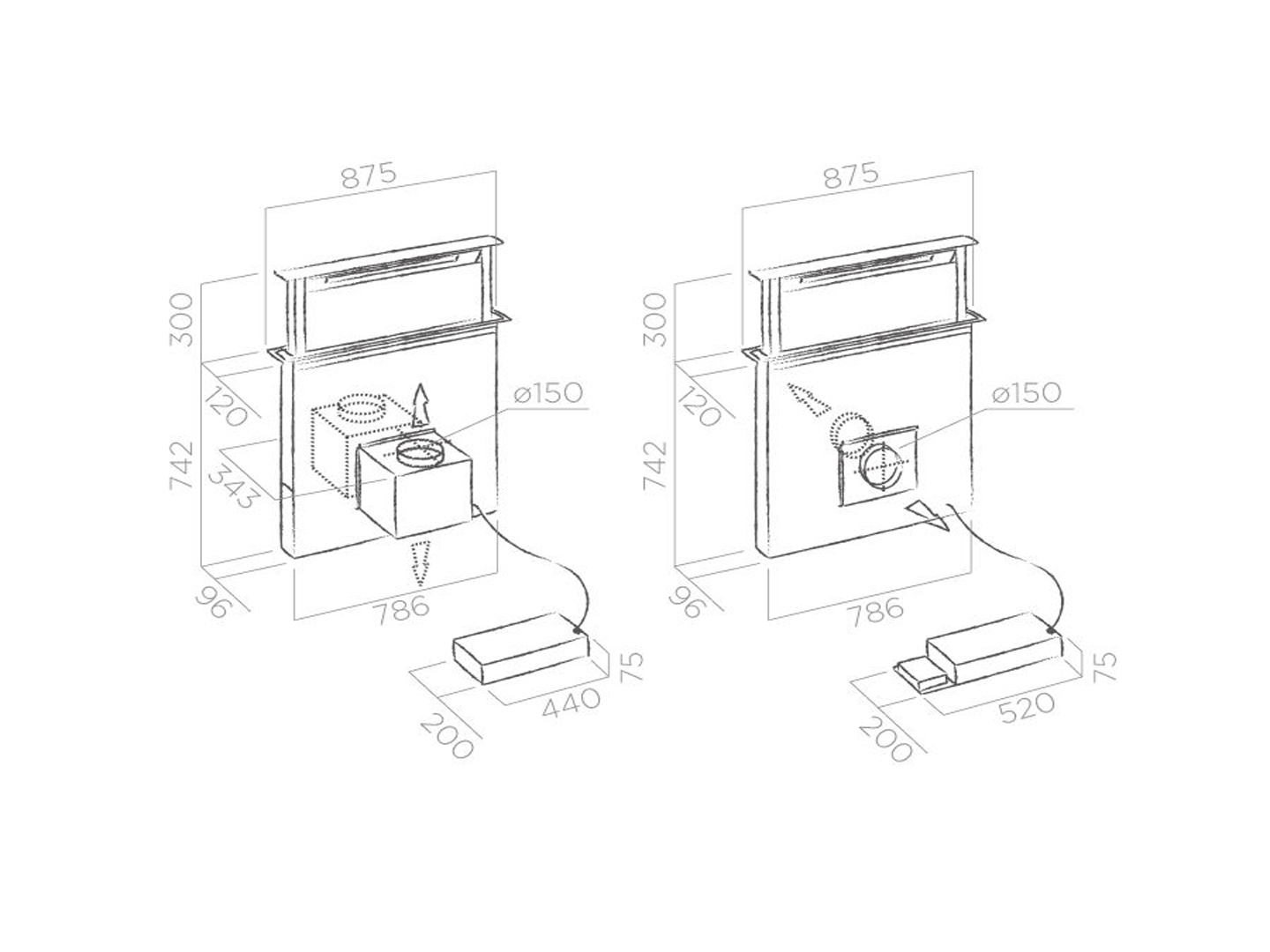 Máy Hút Mùi Âm Bàn ELICA ADAGIO