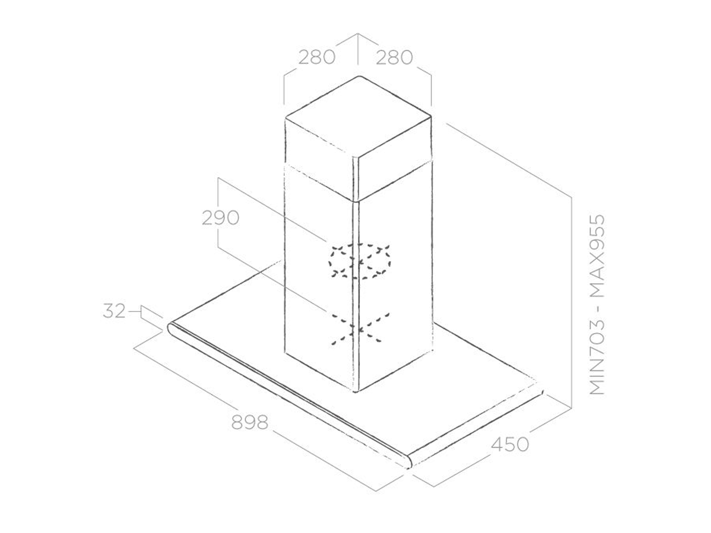 Máy Hút Mùi Đảo ELICA GALAXY ISLAND BL IX/A/90x45