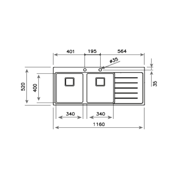 OUTLET - Chậu Rửa Teka Zenit RS15 2B 1D
