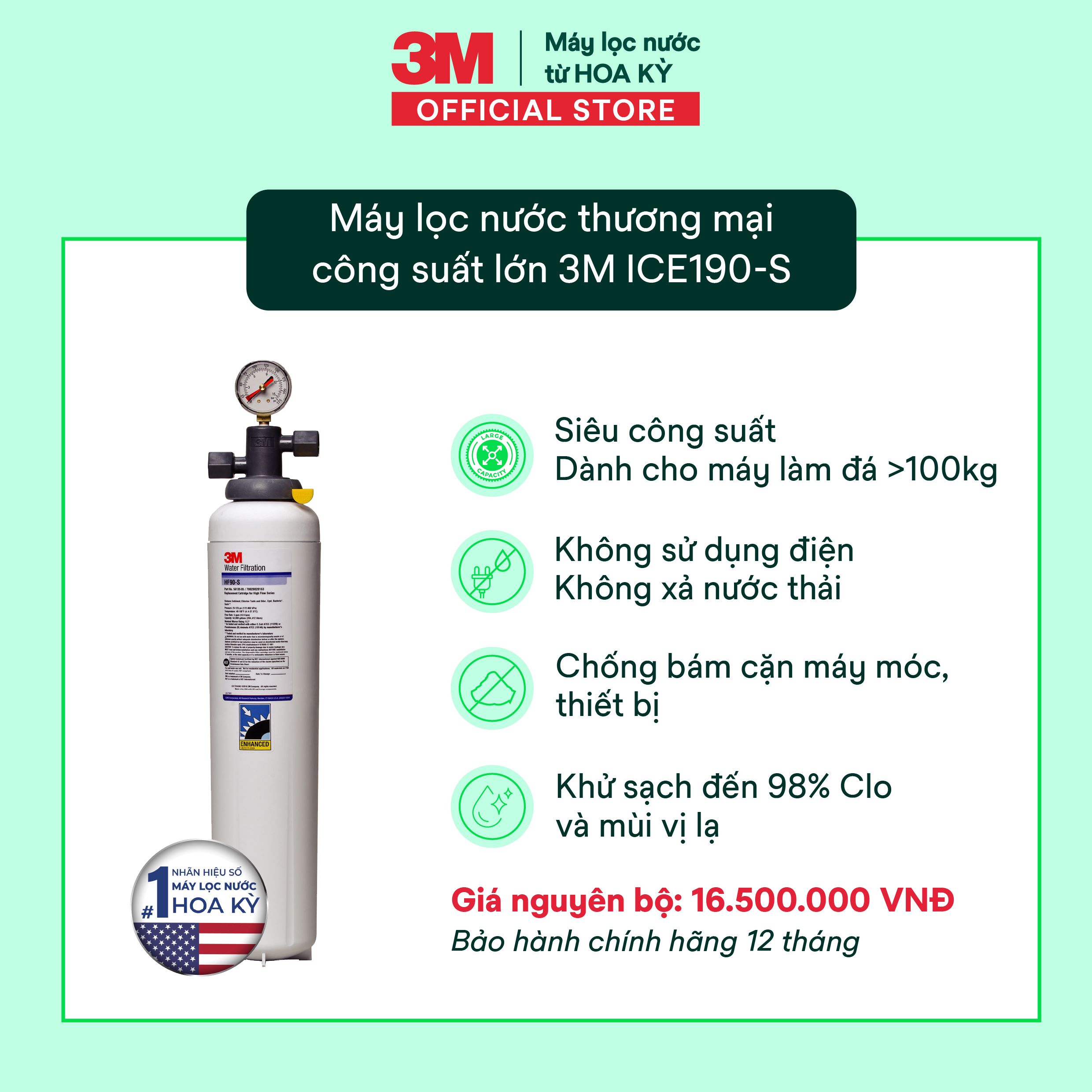 Máy Lọc Nước Thương Mại Công Suất Lớn 3M ICE190-S