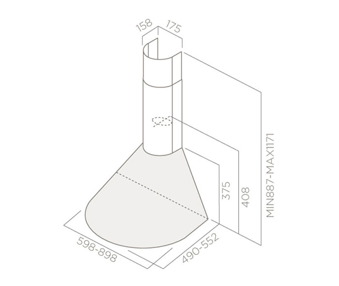 Máy Hút Mùi Áp Tường ELICA TONDA
