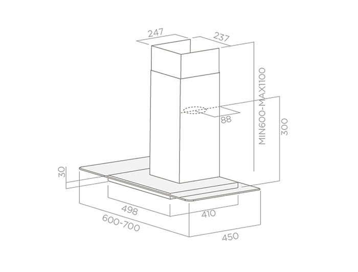 Máy Hút Mùi Áp Tường ELICA TRIBE