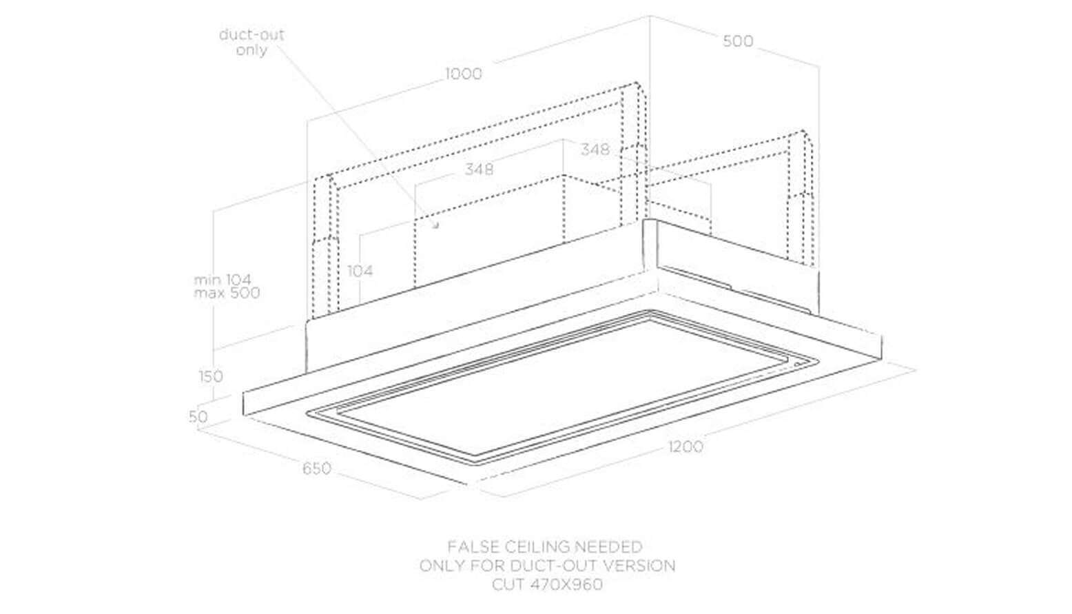 Máy Hút Mùi Âm Trần Elica Lullaby Wood