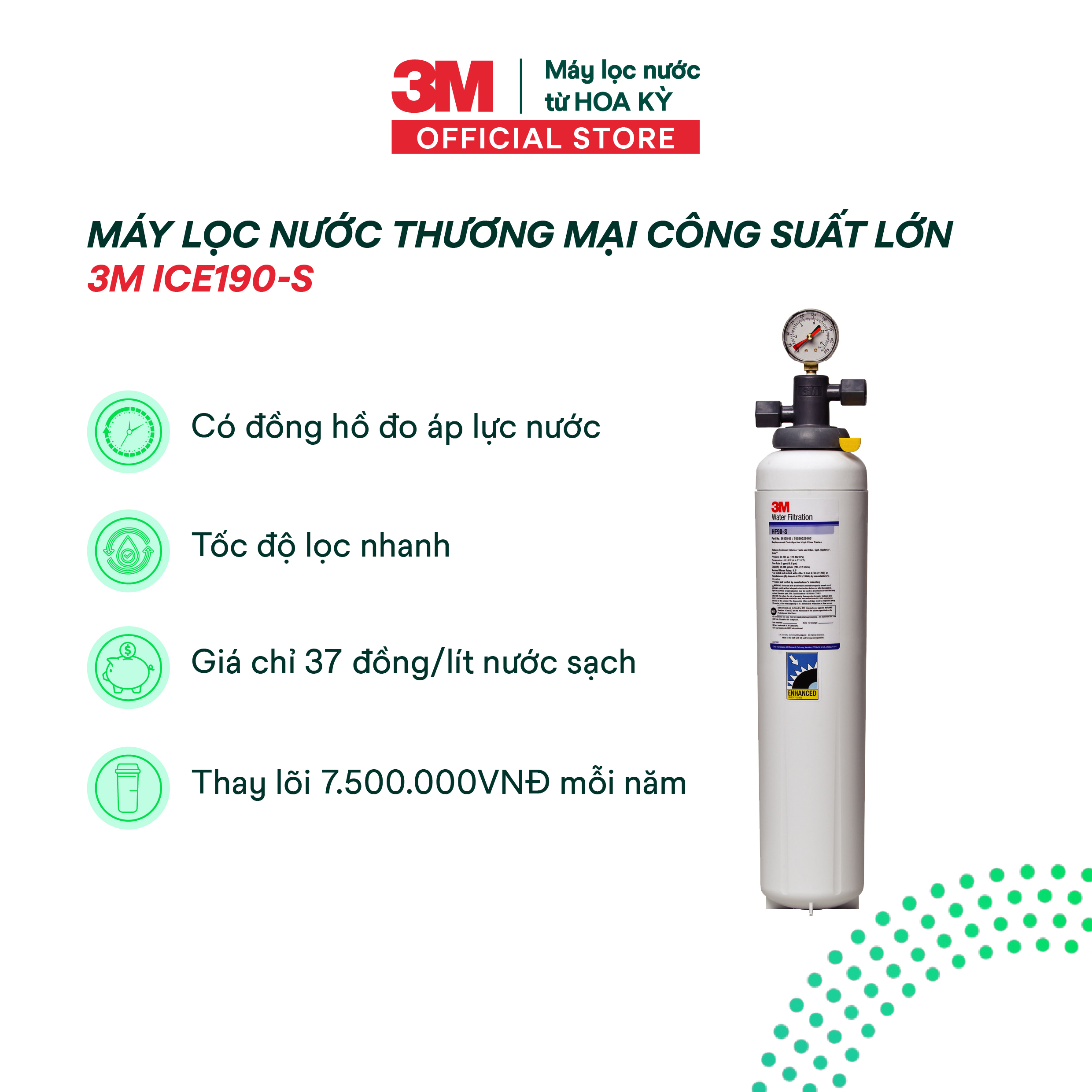 Máy Lọc Nước Thương Mại Công Suất Lớn 3M ICE190-S