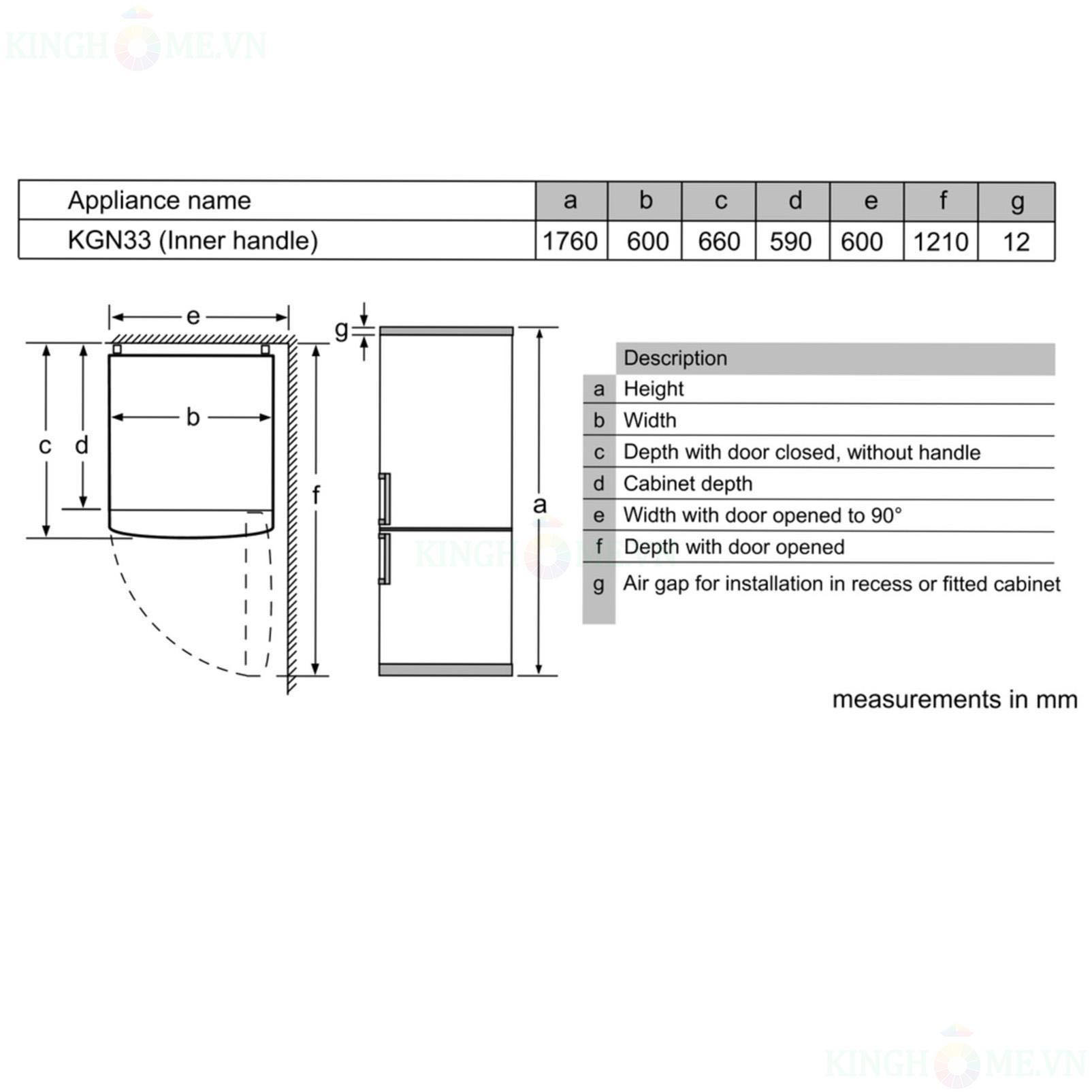 Tủ Lạnh BOSCH KGN33NL20G