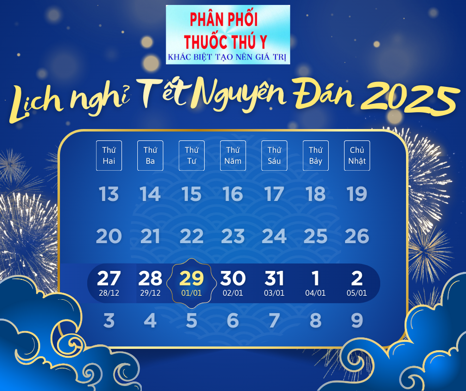 Thông báo lịch nghỉ tết nguyên đán Ất Tỵ 2025