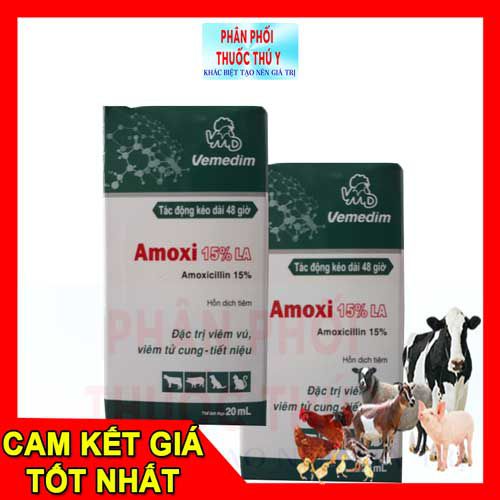 trị viêm vú viêm tử cung vemedim amoxi 15% LA 20ml
