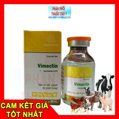trị nội ngoại ký sinh trùng vemedim vimectin 0,3% 20ml