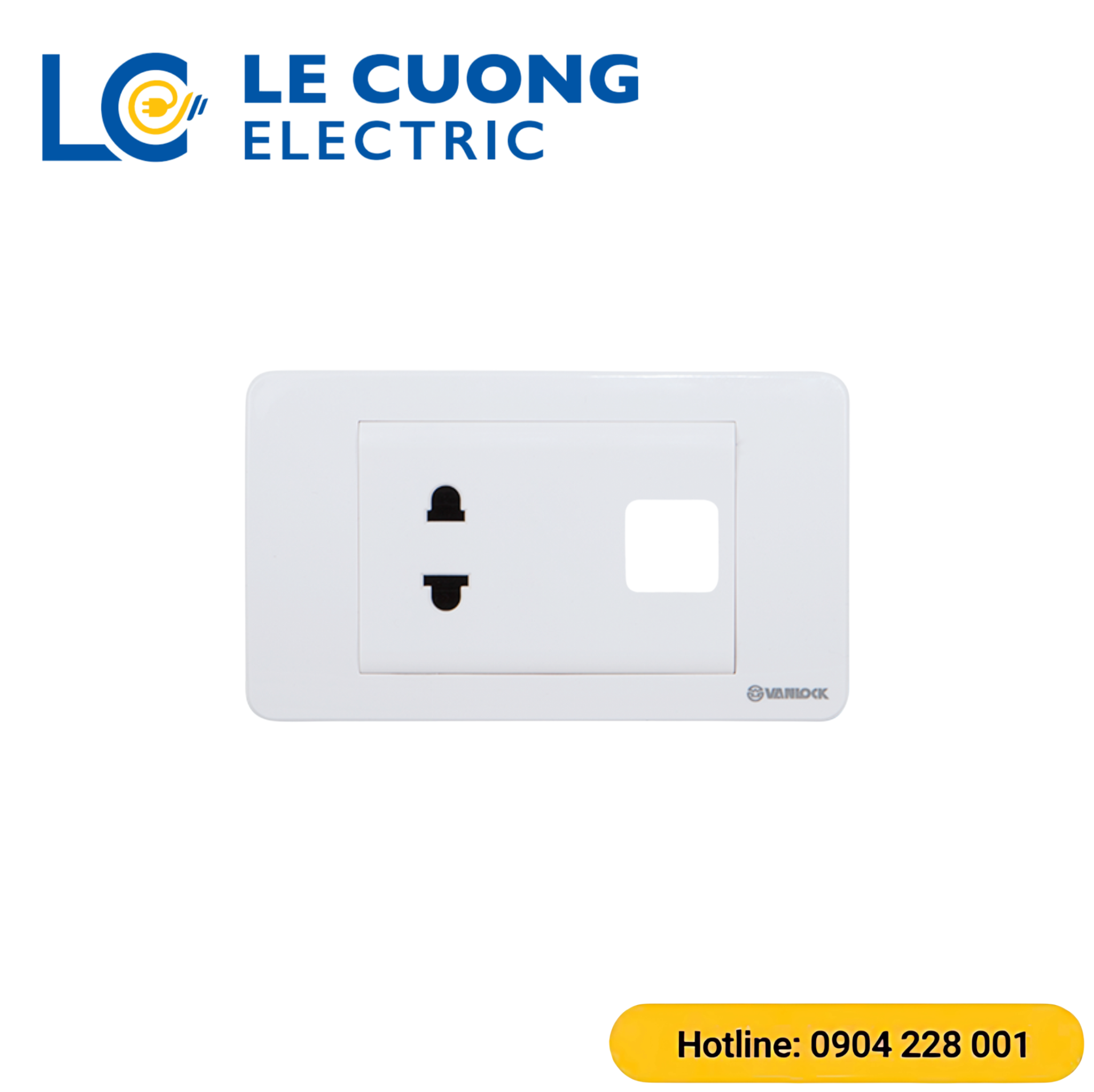 1 ổ cắm 2 chấu với 1 lỗ S18A Sino