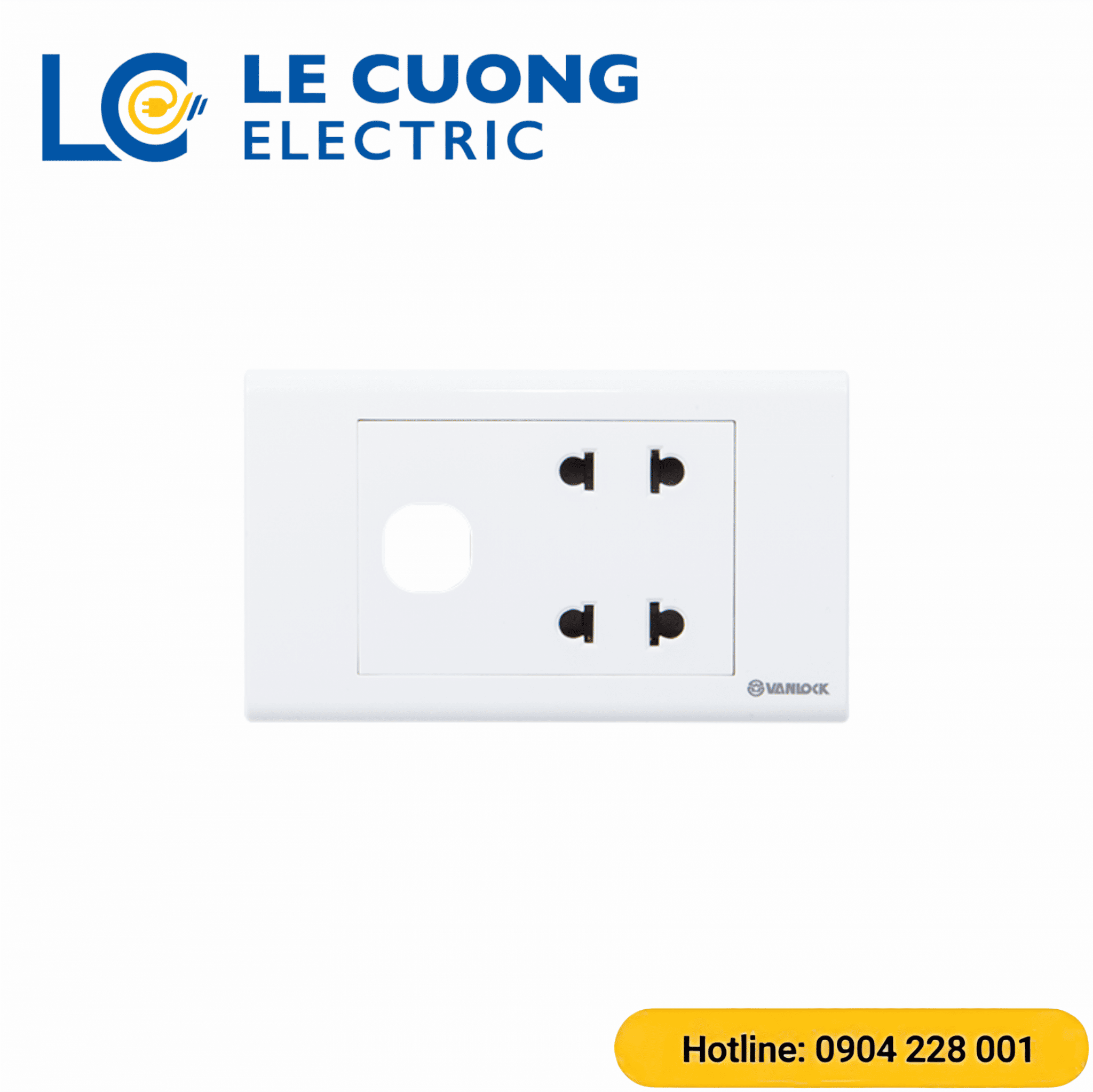 2 ổ cắm 2 chấu với 1 lỗ S18 Sino