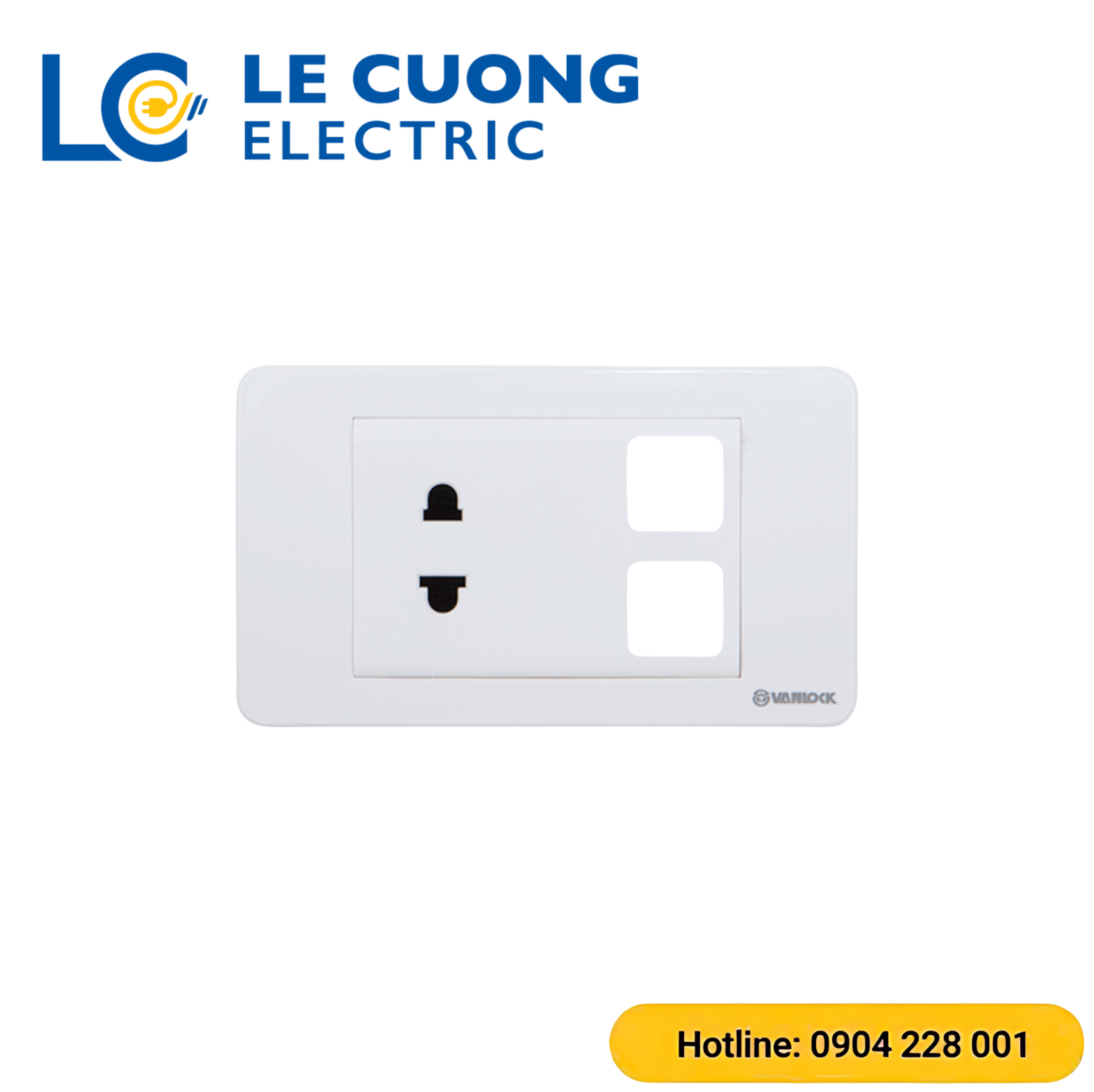 1 ổ cắm 2 chấu với 2 lỗ S18A Sino