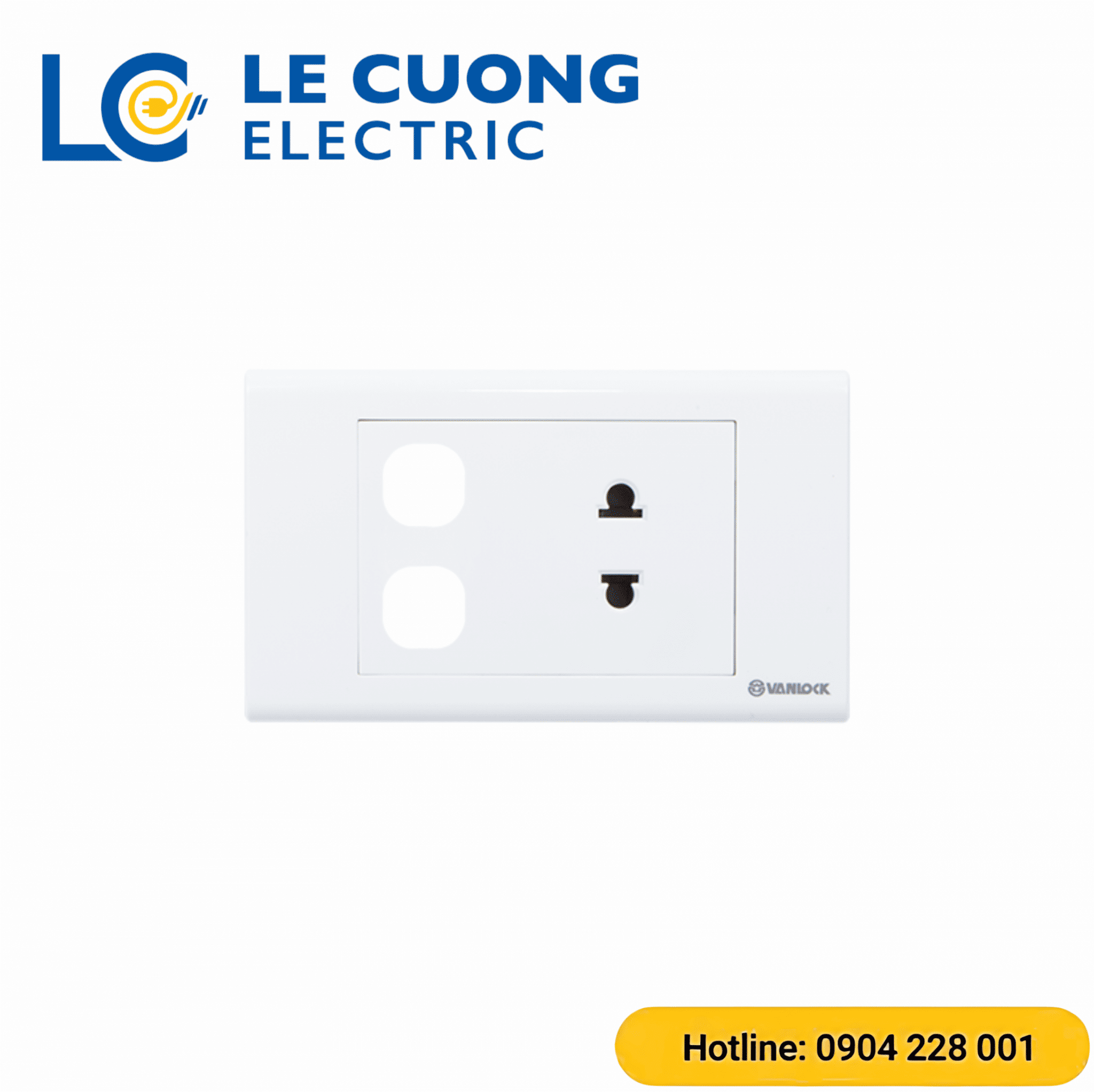 1 ổ cắm 2 chấu với 2 lỗ S18 Sino