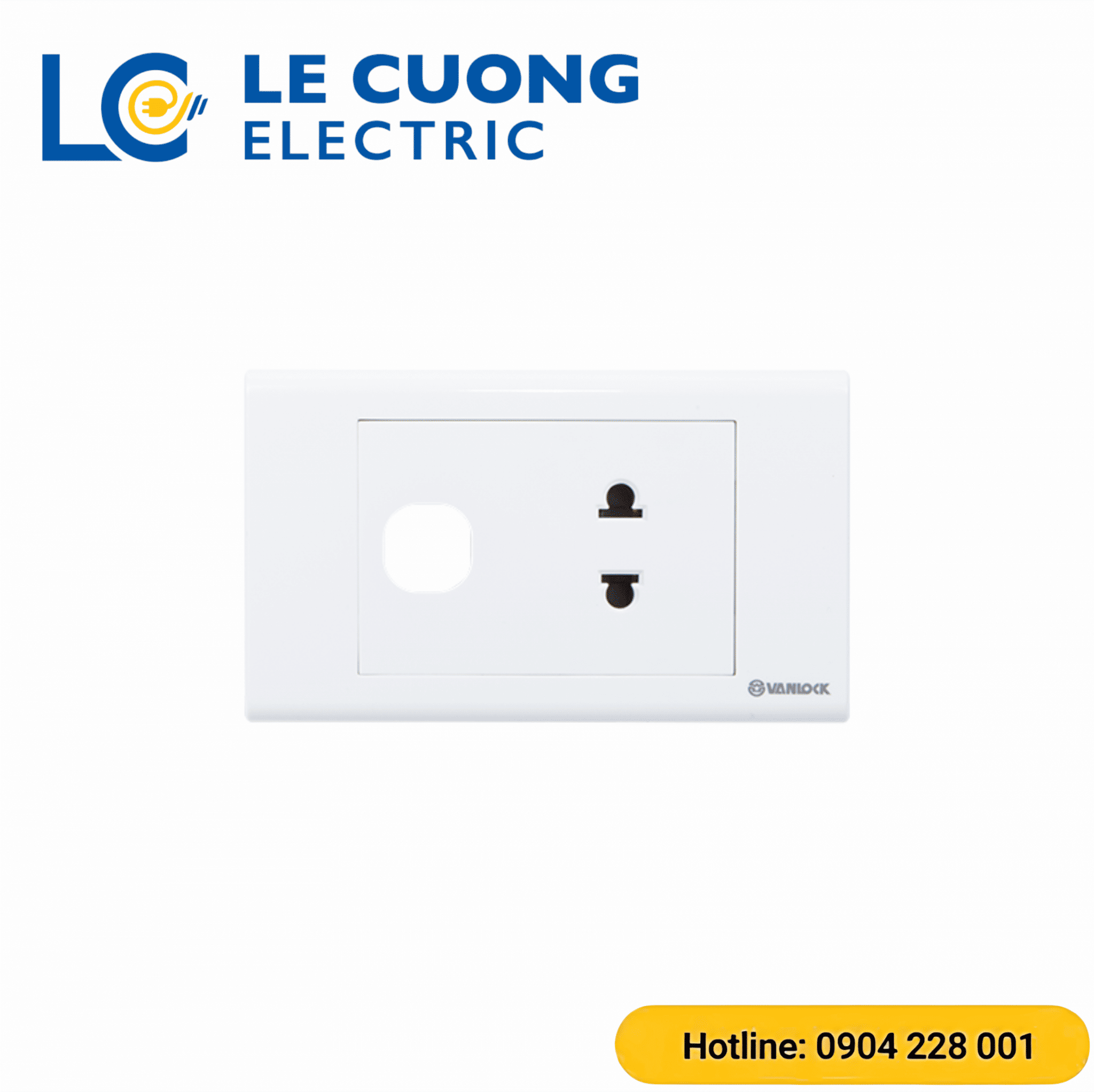 1 ổ cắm 2 chấu với 1 lỗ S18 Sino