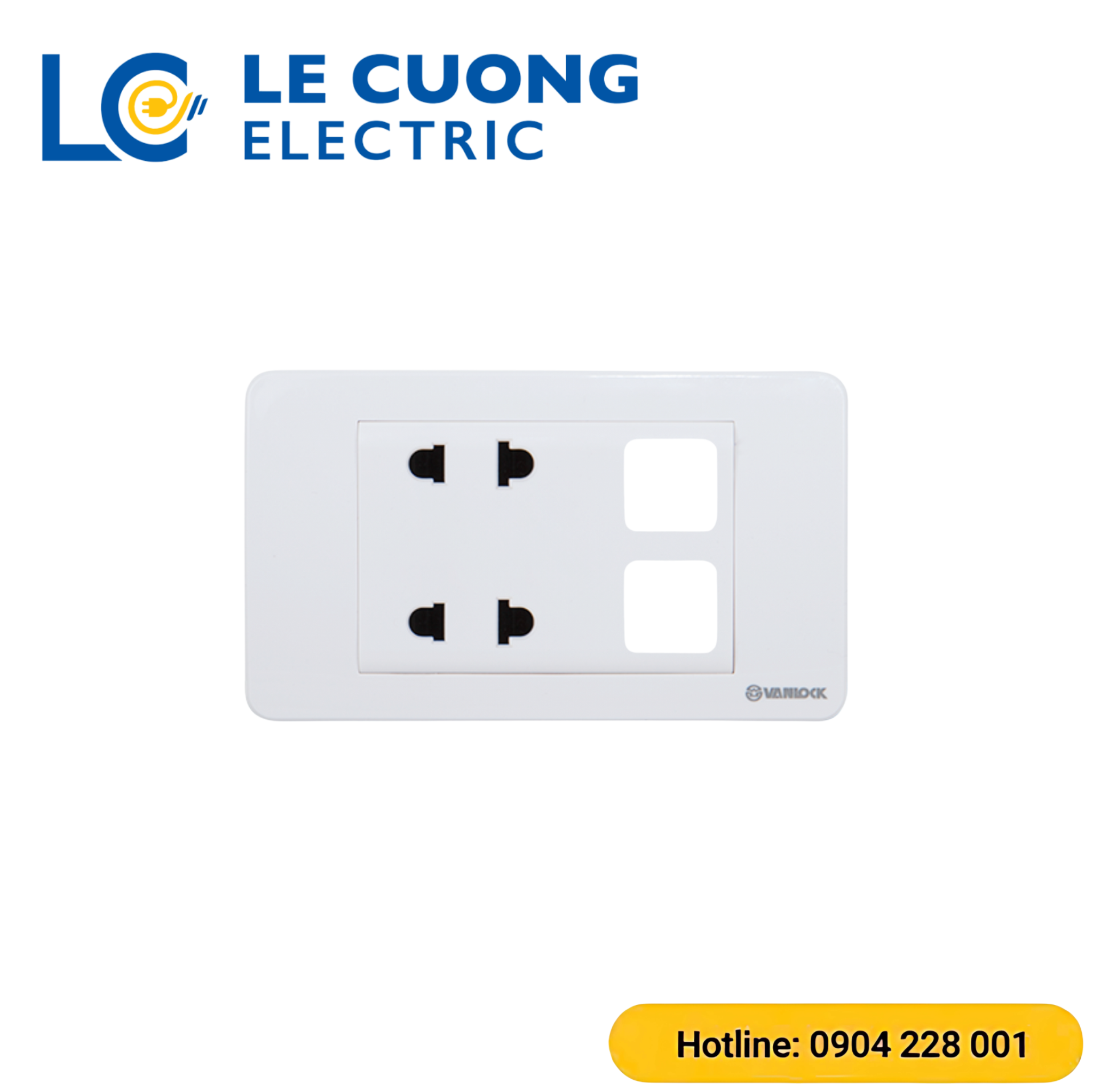 2 ổ cắm 2 chấu với 2 lỗ S18A Sino