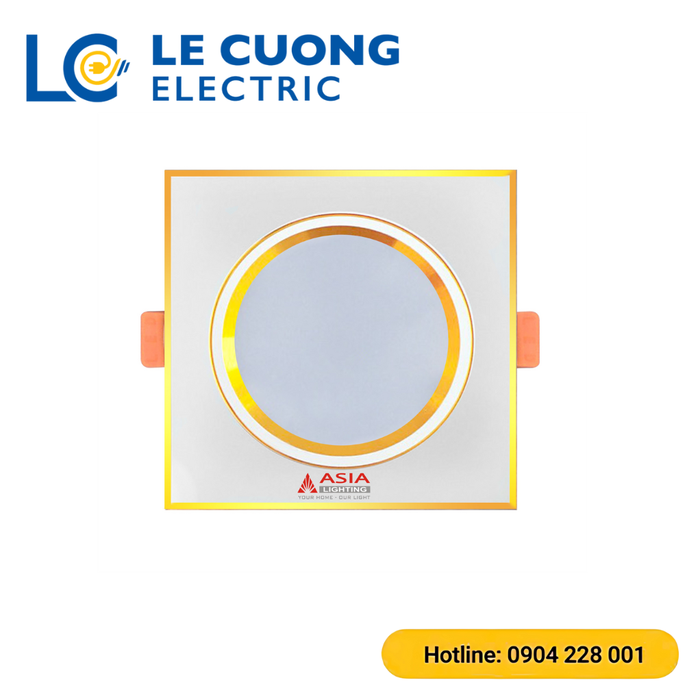Âm trần mặt vàng vuông 7W Asia Lighting