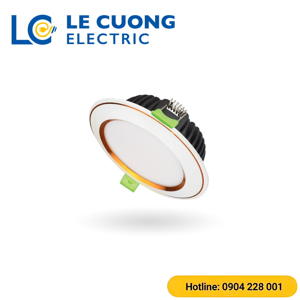Đèn led âm trần Diamond viền vàng mặt cong Kingled