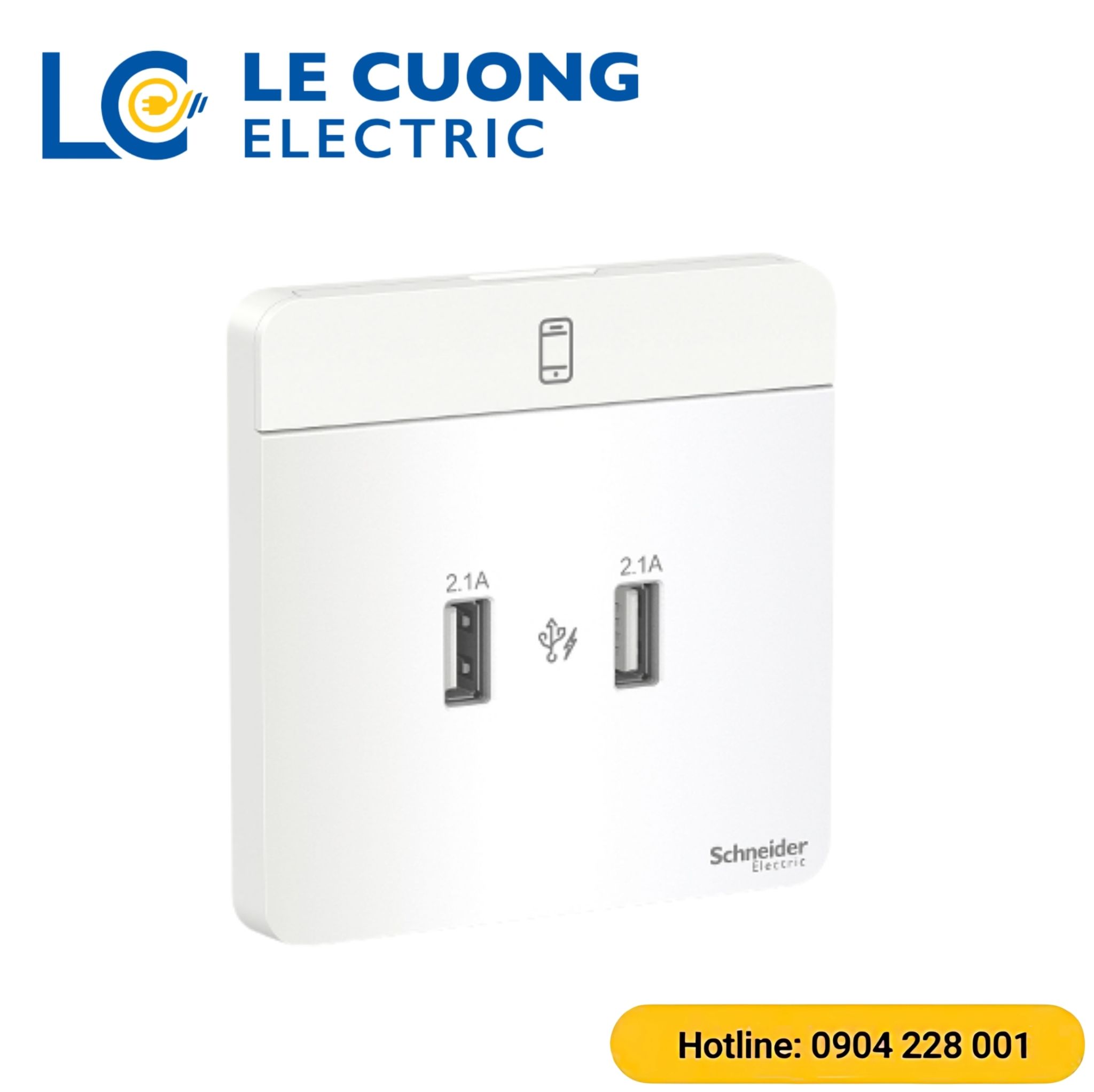 Bộ ổ sạc USB đôi 2.1A Schneider ELECTRIC