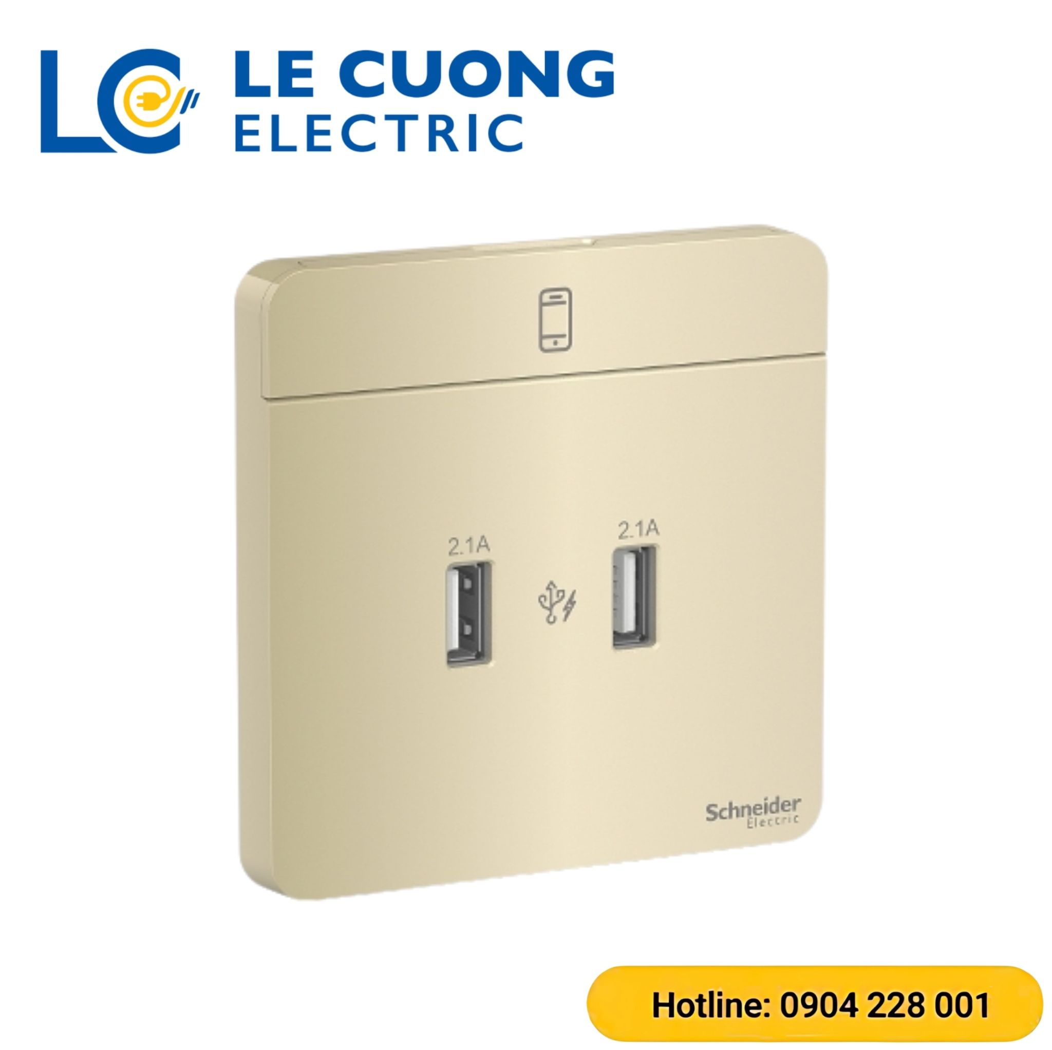 Bộ ổ sạc USB đôi 2.1A Schneider ELECTRIC