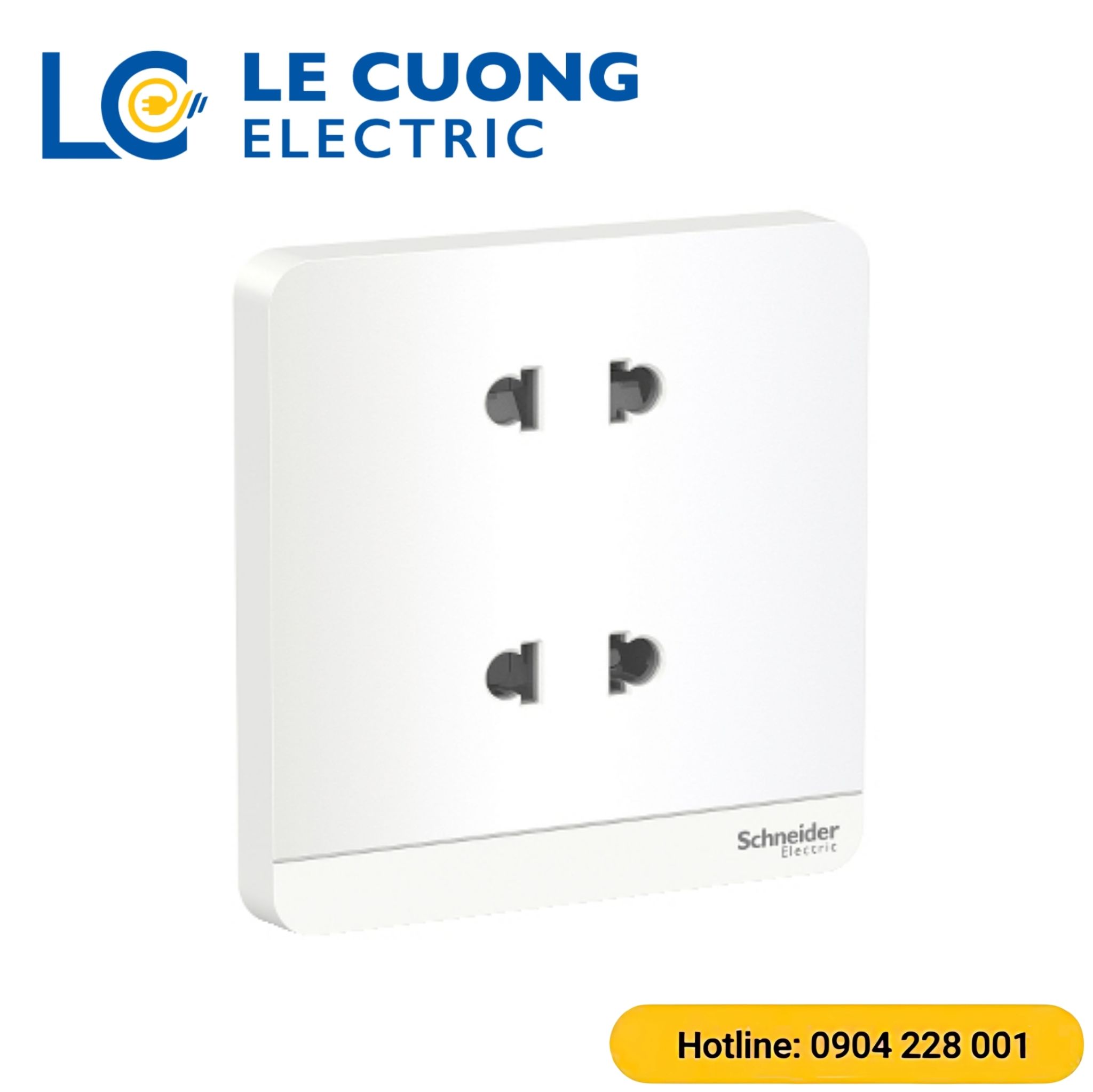 Bộ ổ cắm đôi 2 chấu 10A Schneider ELECTRIC