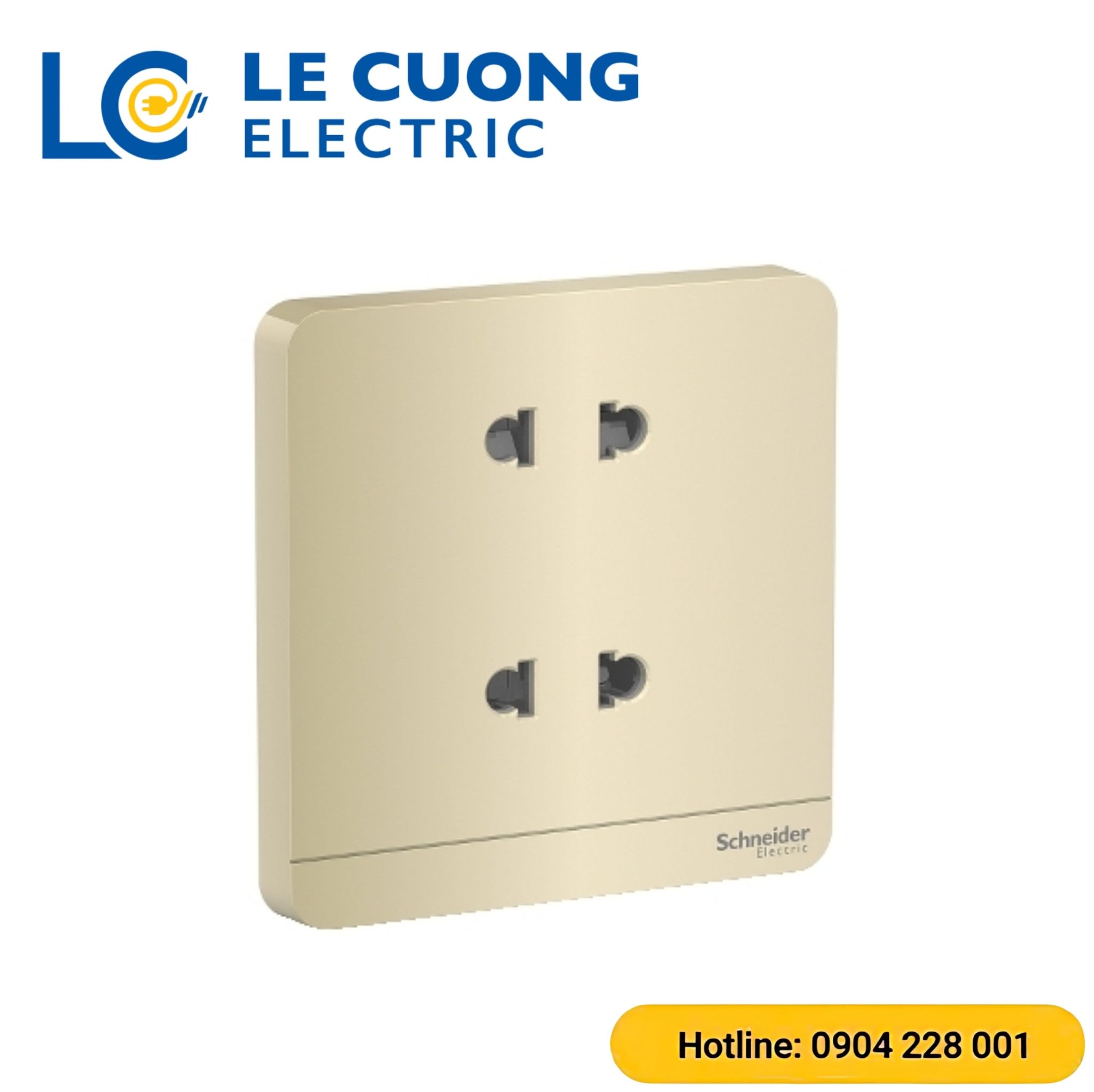 Bộ ổ cắm đôi 2 chấu 10A Schneider ELECTRIC