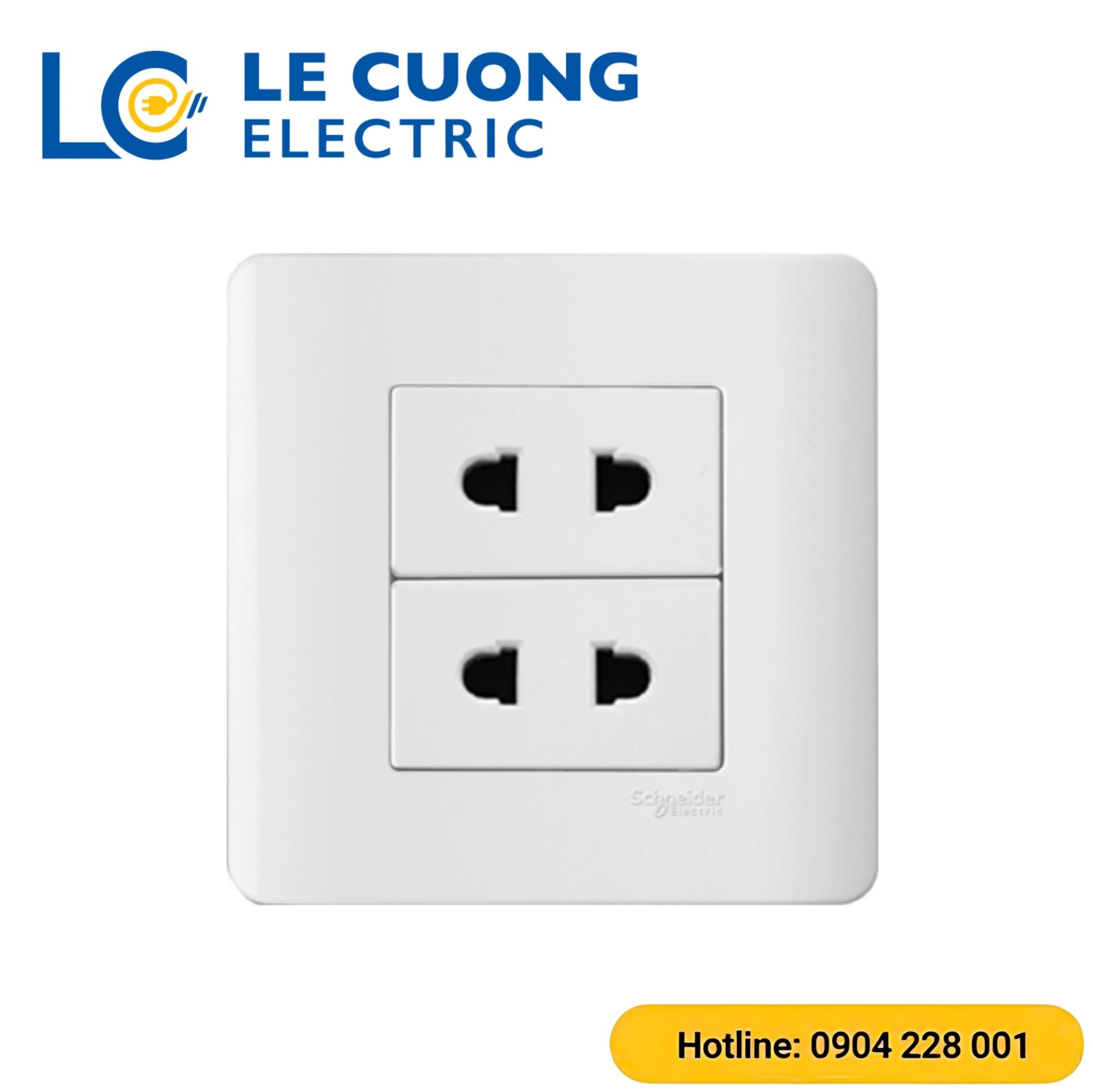 Bộ ổ cắm đôi 2 chấu 10A Schneider ELECTRIC