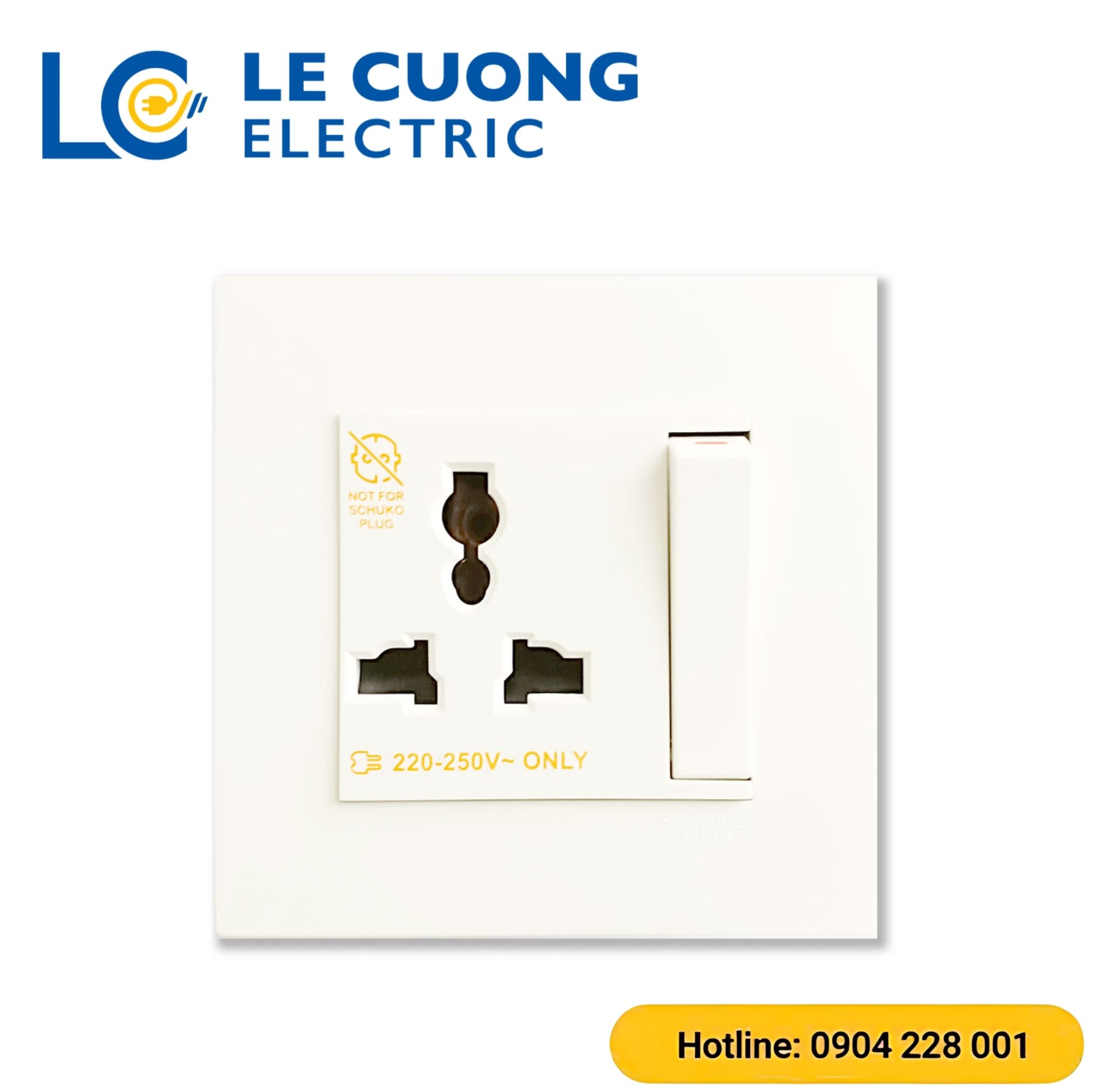 Bộ ổ cắm đơn đa năng 13A có công tắc Schneider ELECTRIC