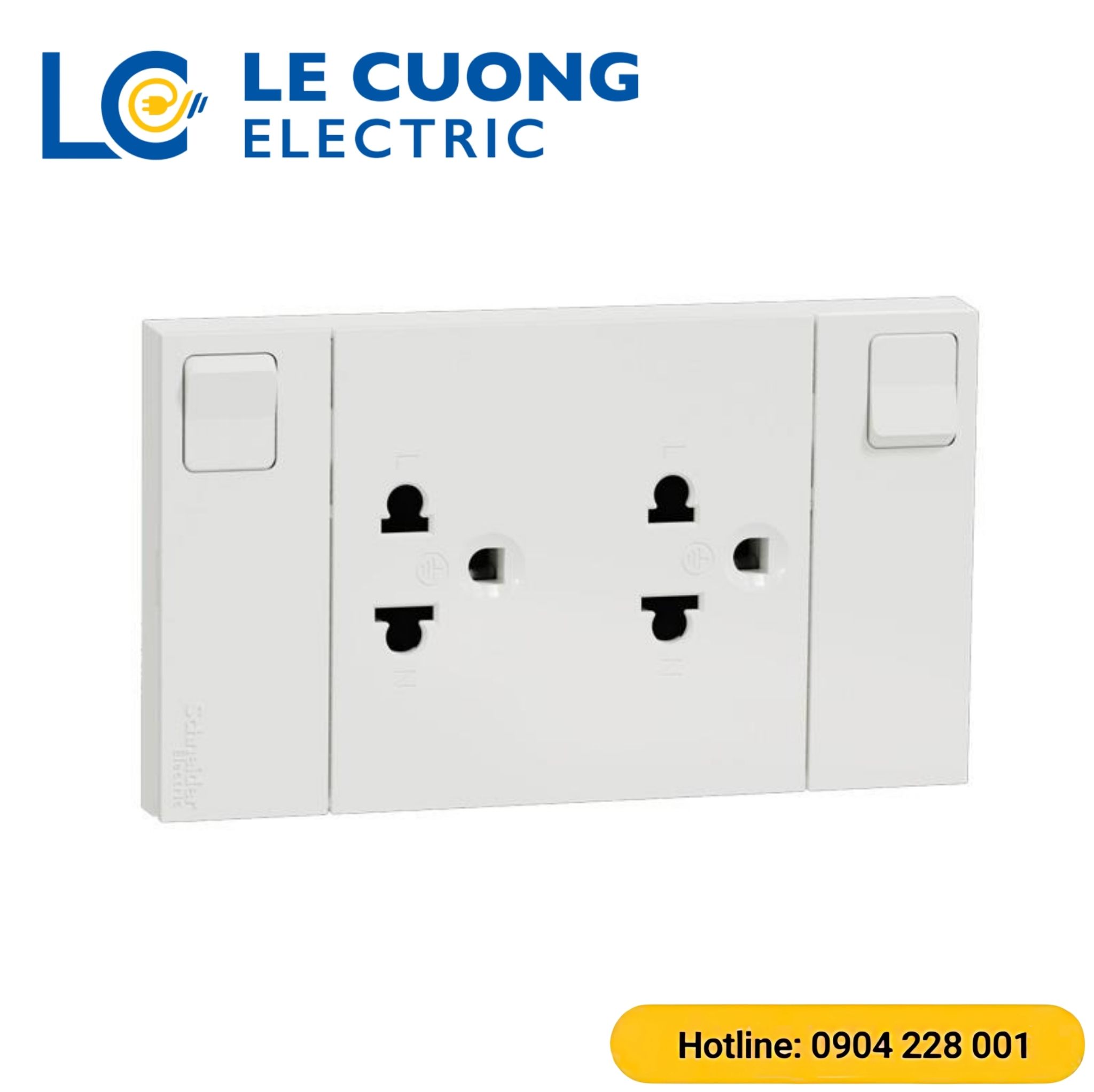 Bộ ổ cắm đôi 3 chấu 16A có công tắc Schneider ELECTRIC