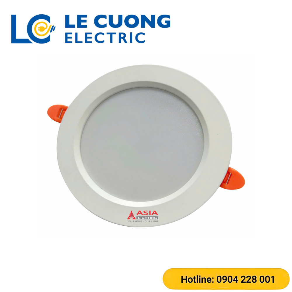 Đèn âm trần viền trắng trơn thân nhôm nguồn rời Asia Lighting