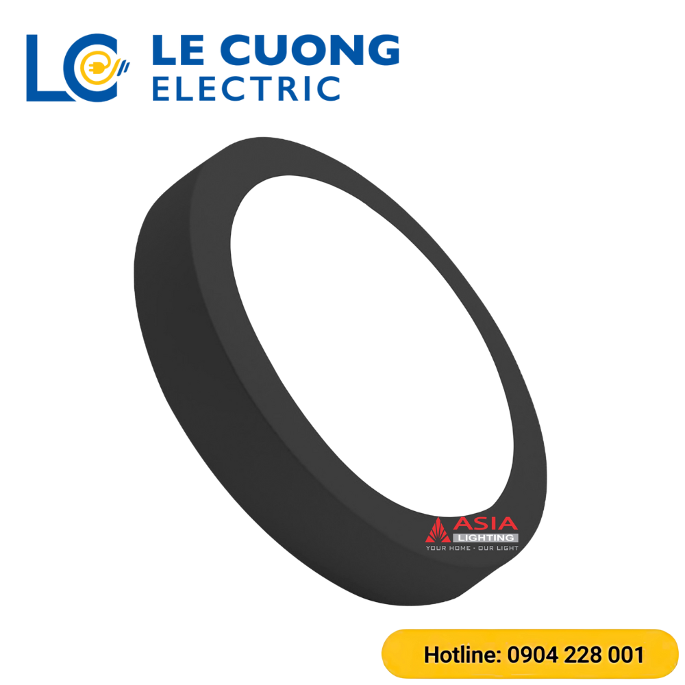 Ốp nổi tròn thân nhựa DOB -vỏ đen Asia Lighting