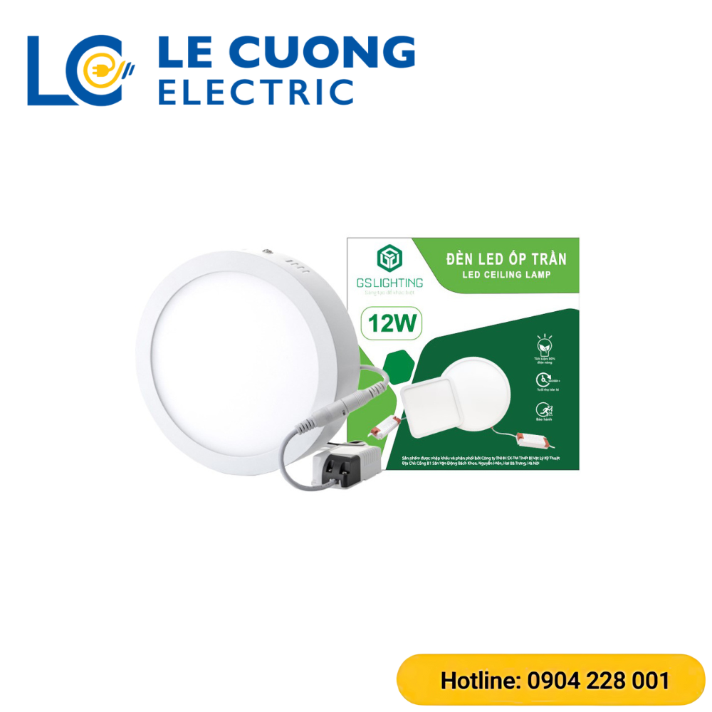 Đèn LED Ốp Trần 12W Tròn GSOT12 GS Lighting