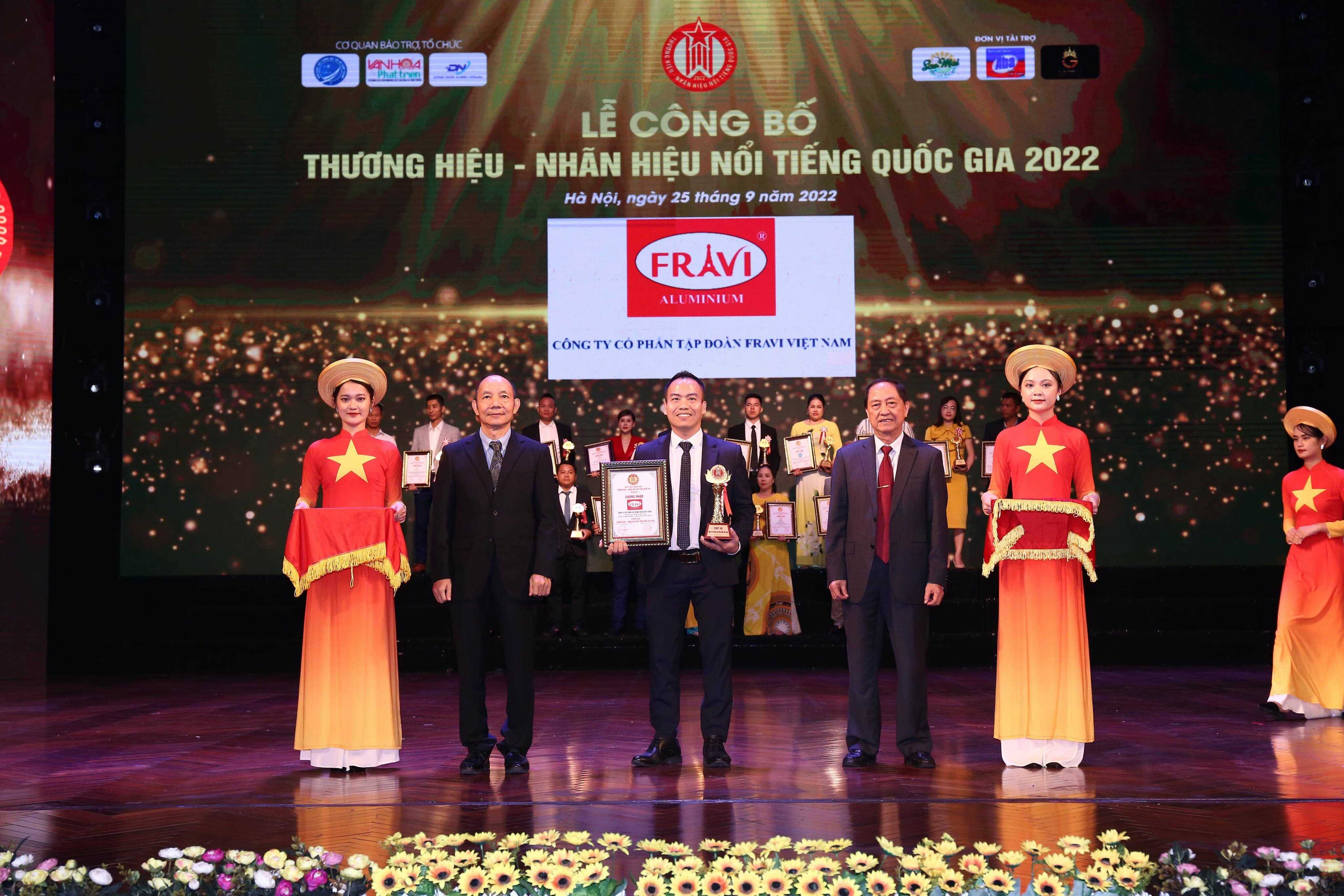 FRAVI LỌT TOP 10 THƯƠNG HIỆU - NHÃN HIỆU NỔI TIẾNG QUỐC GIA NĂM 2022