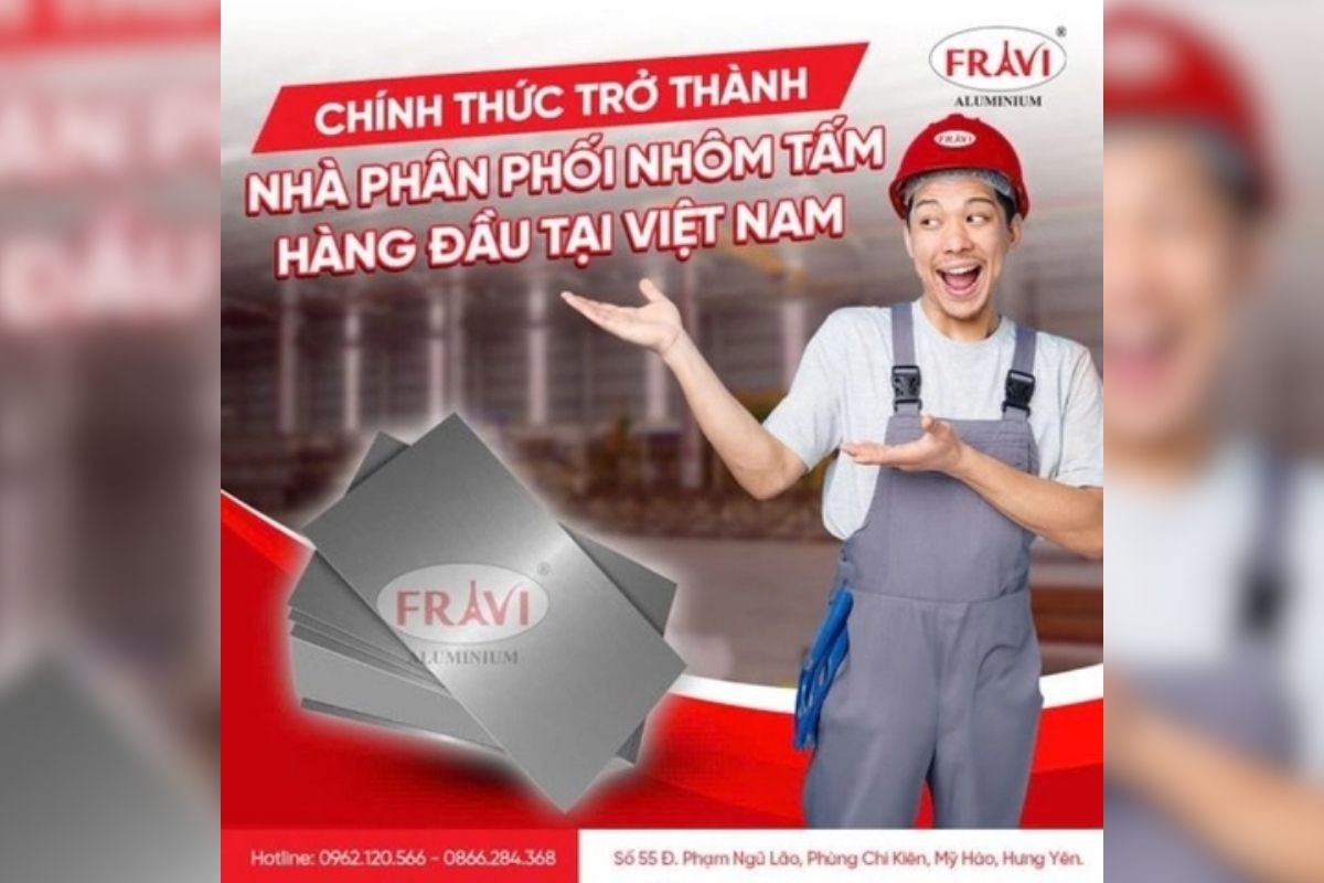 Nhôm tấm A5052 – Sản phẩm chất lượng bền bỉ của FRAVI Việt Nam