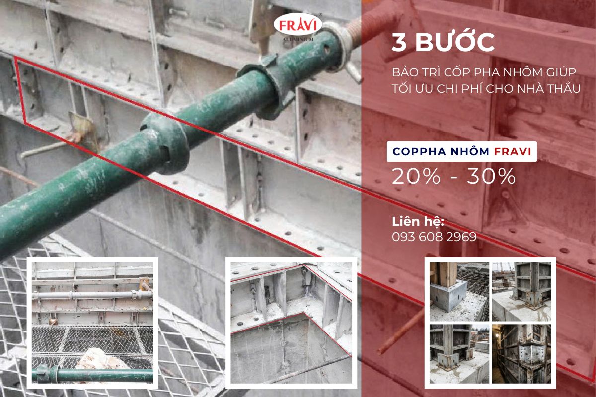 Quy trình 3 bước bảo trì cốp pha nhôm giúp tối ưu chi phí cho nhà thầu