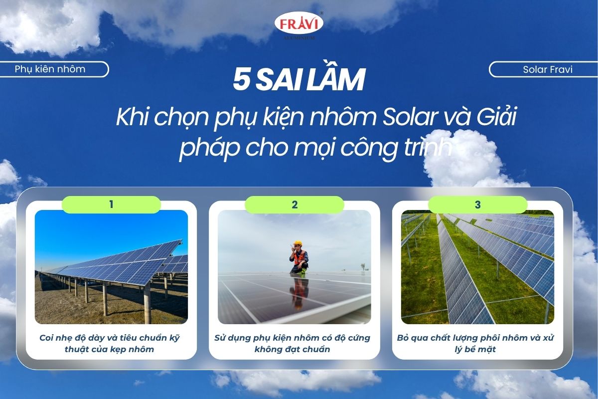 5 SAI LẦM PHỔ BIẾN KHI CHỌN PHỤ KIỆN NHÔM SOLAR VÀ GIẢI PHÁP TỐI ƯU CHO CÔNG TRÌNH