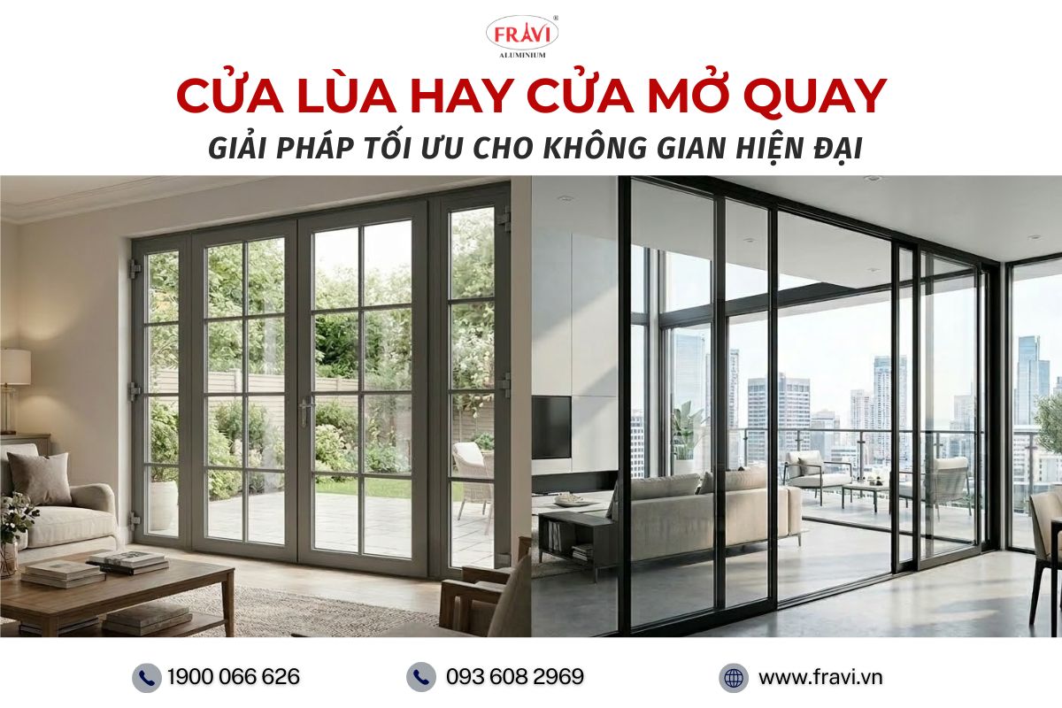Nên chọn cửa lùa hay cửa mở quay? Giải pháp tối ưu cho không gian hiện đại