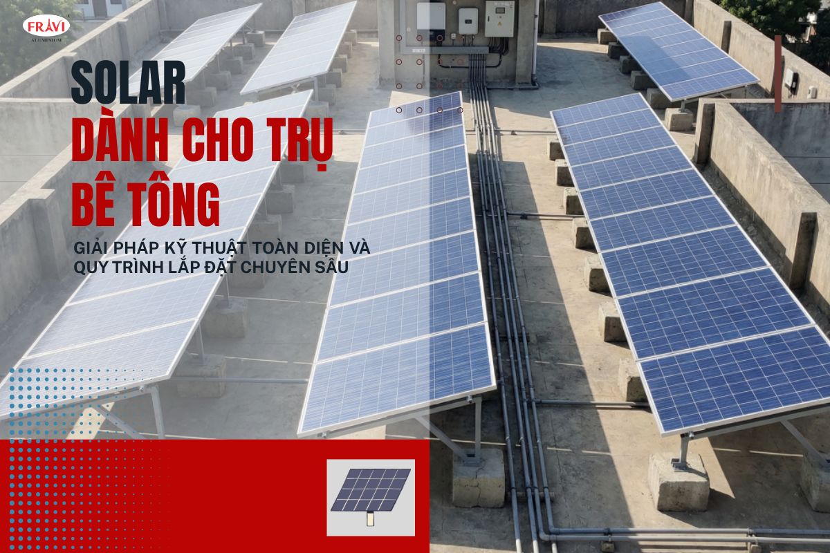 [Kỹ Thuật Thi Công] Quy Trình Lắp Đặt Hệ Khung Solar Trên Trụ Bê Tông Kiên Cố