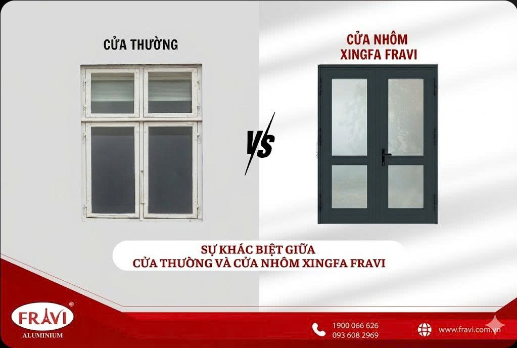 SO SÁNH CỬA NHÔM THƯỜNG VỚI CỬA NHÔM XINGFA FRAVI: 4 KHÁC BIỆT 