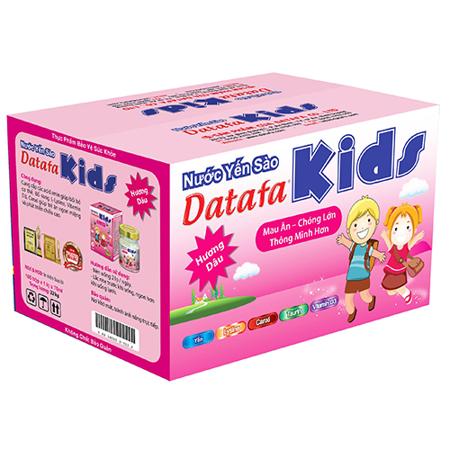Yến Sào Cho Trẻ Em Datafa Kids - Hương Dâu - Hộp 6 lọ