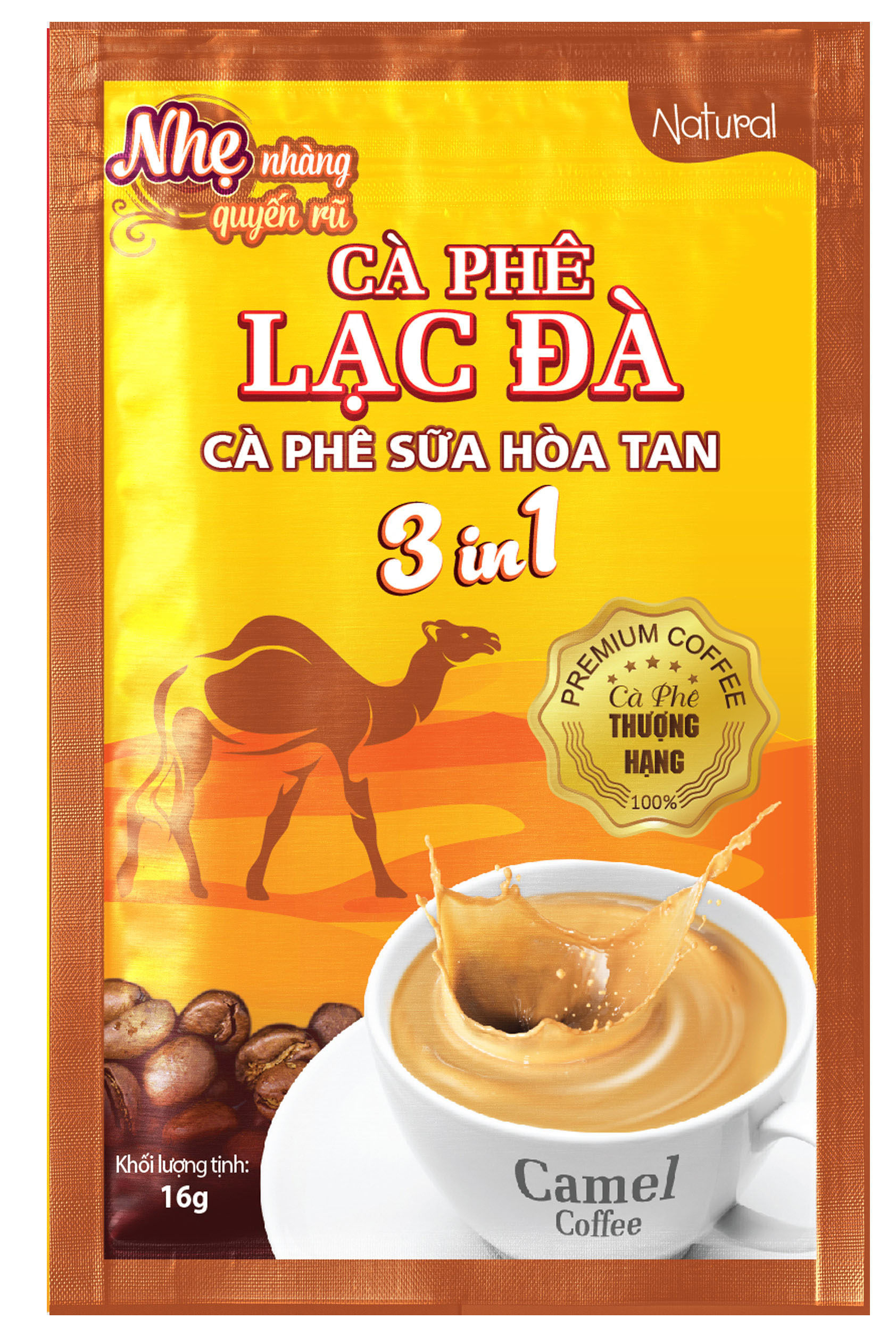 CÀ PHÊ CAMEL 3IN1 NHẸ NHÀNG quyến rũ - Túi 48 gói