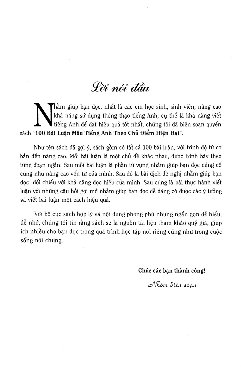 100 Bài Luận Mẫu Tiếng Anh Theo Chủ Điểm Hiện Đại