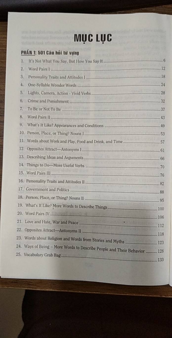 Tuyển Chọn 501 Câu Hỏi Tiếng Anh - Từ Vựng - Ngữ Pháp (Tập 2)