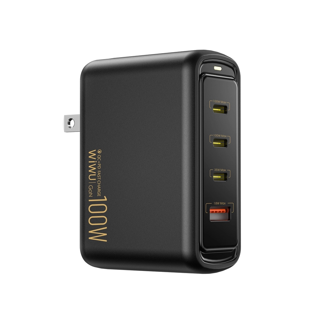 Củ Sạc Nhanh WiWU WARRIORS 100W QC+PD GAN WI-U022W 1A+3C - Hàng Chính Hãng
