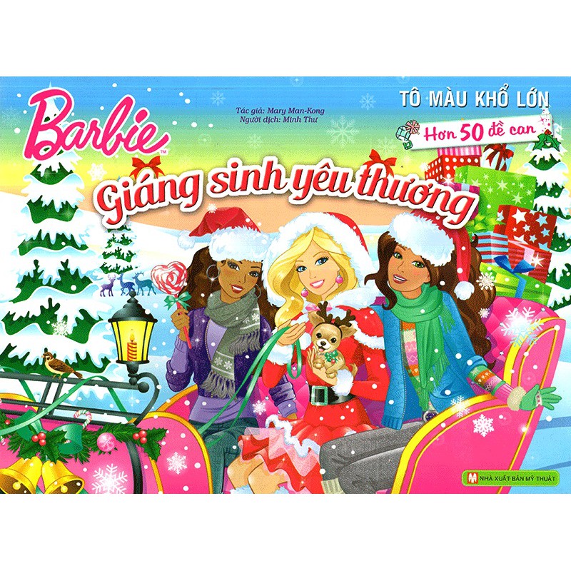 Sách Tô Màu Barbie Khổ Lớn – Giáng Sinh Yêu Thương ( Hơn 50 Đề Can )