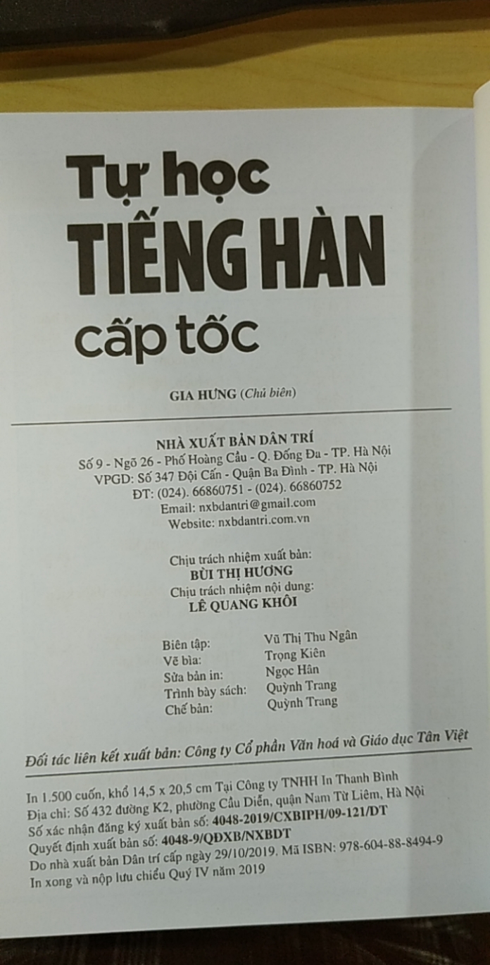 Tự Học Tiếng Hàn Cấp Tốc