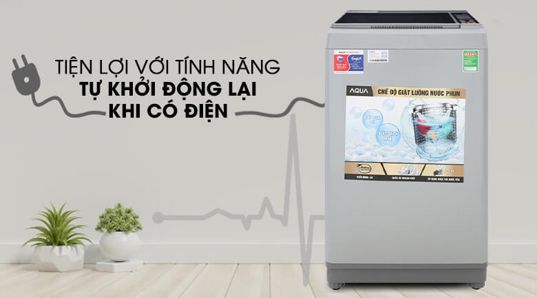 Tự khởi động lại khi có điện - Máy giặt Aqua 9 Kg AQW-S90CT H2