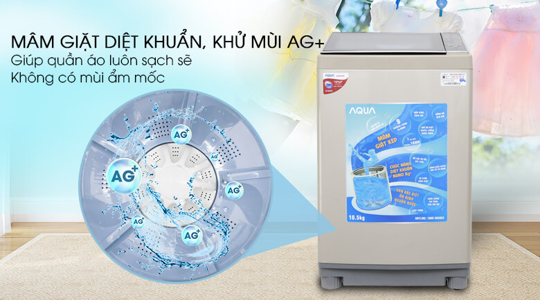 Máy giặt Aqua 10.5 kg AQW-FW105AT N - Nano Ag+