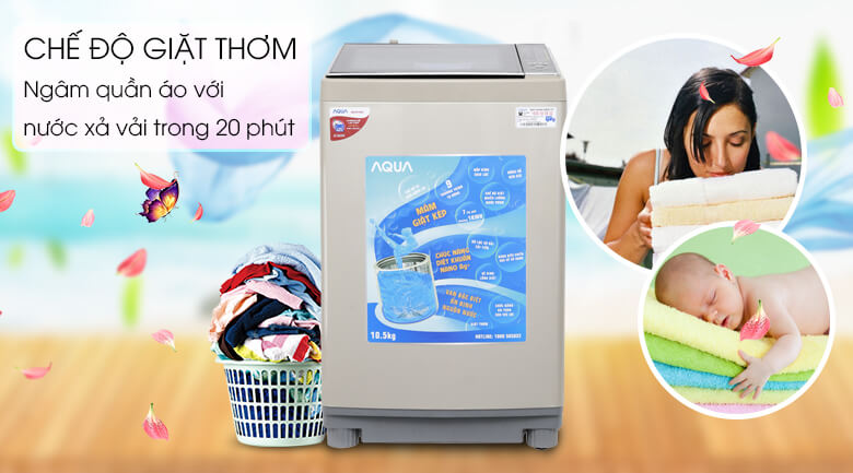 Giặt thơm - Máy giặt Aqua 10.5 kg AQW-FW105AT N