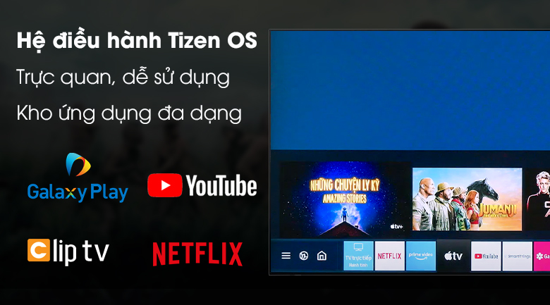 Hệ điều hành Tizen OS Samsung Smart QLED Tivi 4K 50 inch QA50Q60T